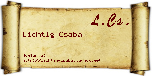 Lichtig Csaba névjegykártya